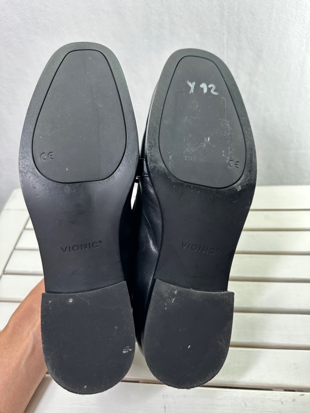 Vionic Black Leather Chain-Accent Loafers - Picture 9 of 10